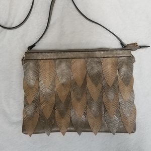 NWT Bronze and Pewter falling leaf crossbody bag